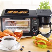 永源（PWYY）三合一早餐机多士炉 家用多功能面包机小烤箱三明冶机带煎锅