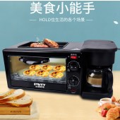 永源家用多功能早餐机电烤箱咖啡机煎烤煮三合一早餐机 三明治机