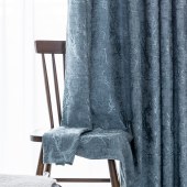 新款纯色提花雪尼尔窗帘北欧简约遮光布客厅卧室飘窗大气成品定制